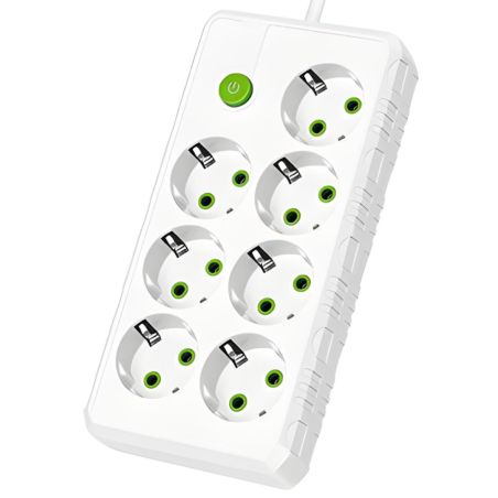 Multiprises INCOALUXE 7 Prises EU - Blanc - 2M — Accessoire · Smarty Paris 18e